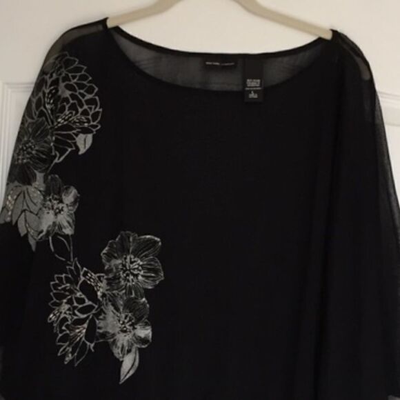 New York & Company Long Sleeve Sheer Blouse - Picture 3 of 5